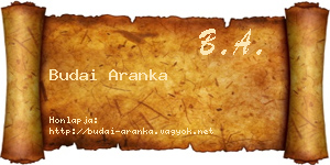 Budai Aranka névjegykártya