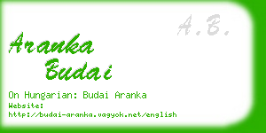 aranka budai business card